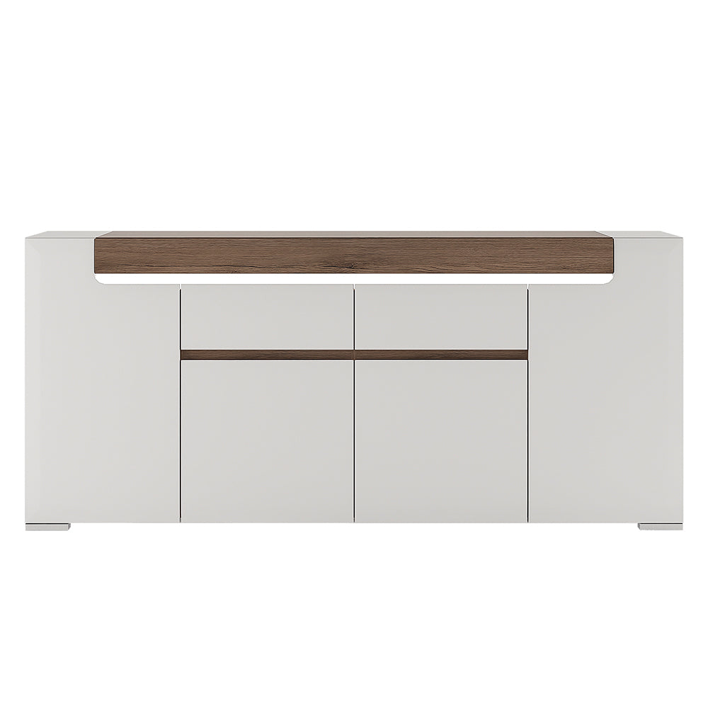 Toronto Wide 4 Door 2 Drawer Sideboard (inc. Plexi Lighting) – FTG, view 2