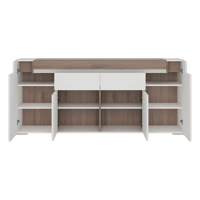 Toronto Wide 4 Door 2 Drawer Sideboard (inc. Plexi Lighting) – FTG, view 3