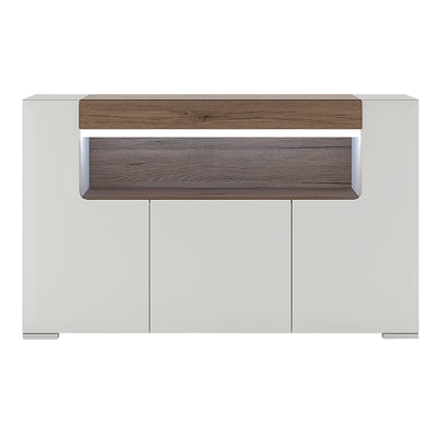 Toronto 3 Door Sideboard with open shelving (inc. Plexi Lighting) – FTG, view 2
