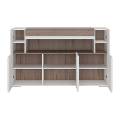 Toronto 3 Door Sideboard with open shelving (inc. Plexi Lighting) – FTG, view 3