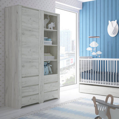 Angel Tall Narrow One Door 3 Drawer Narrow Cupboard – FTG, view 4
