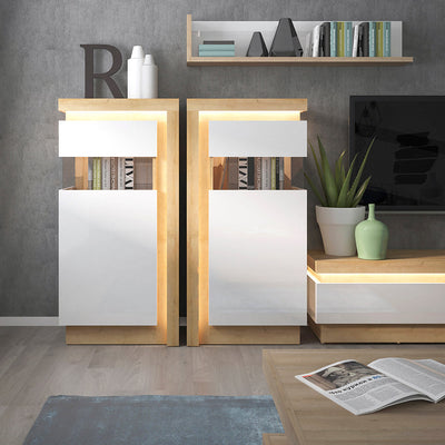 Lyon 120cm Wall Shelf in Riviera Oak/White – FTG, view 3