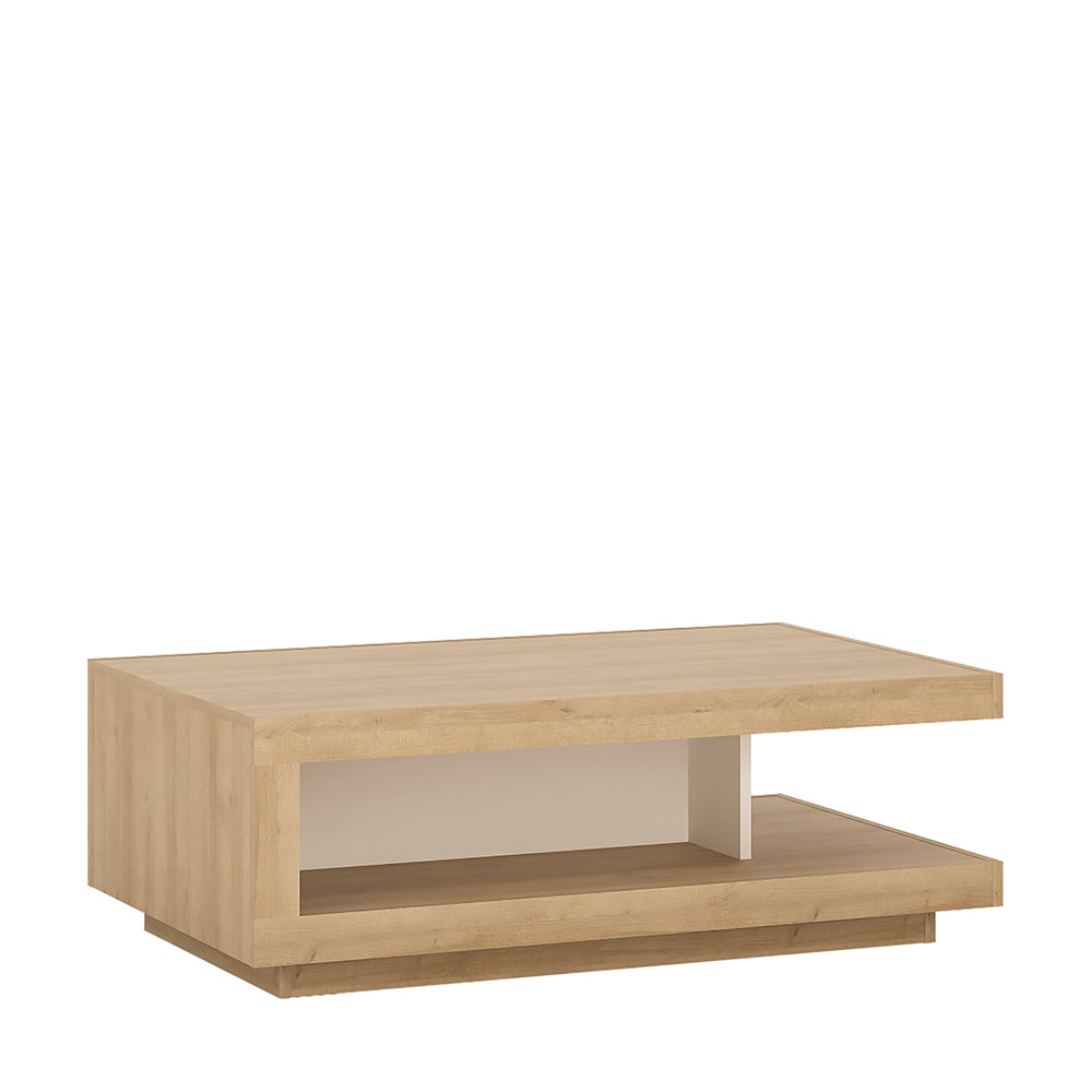 Lyon Designer Coffee Table in Riviera Oak/White High Gloss – FTG