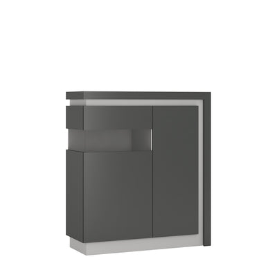 Lyon 2 Door Designer Cabinet (LH) in Platinum/Light Grey Gloss – FTG