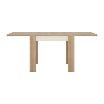 Lyon Small Extending Dining Table 90-180cm in Riviera Oak/White High Gloss – FTG, view 2