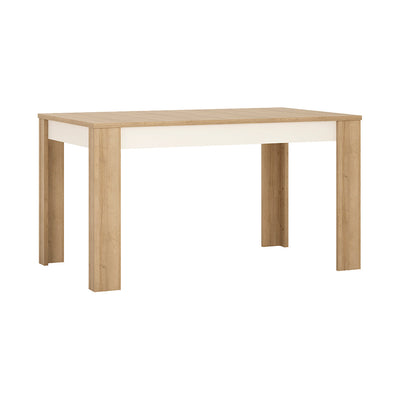 Lyon Medium Extending Dining Table 140-180cm in Riviera Oak/White High Gloss – FTG