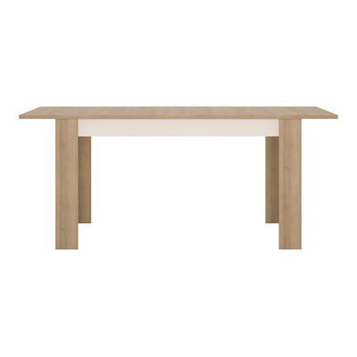 Lyon Medium Extending Dining Table 140-180cm in Riviera Oak/White High Gloss – FTG, view 2