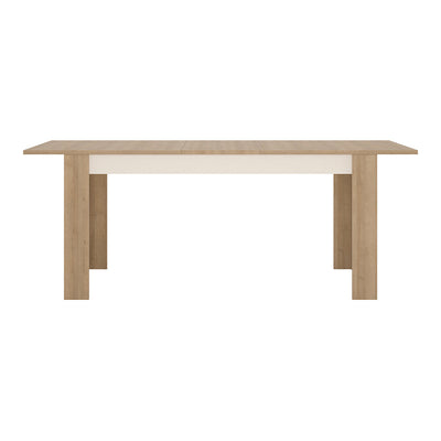 Lyon Large Extending Dining Table 160-200cm in Riviera Oak/White High Gloss – FTG, view 2