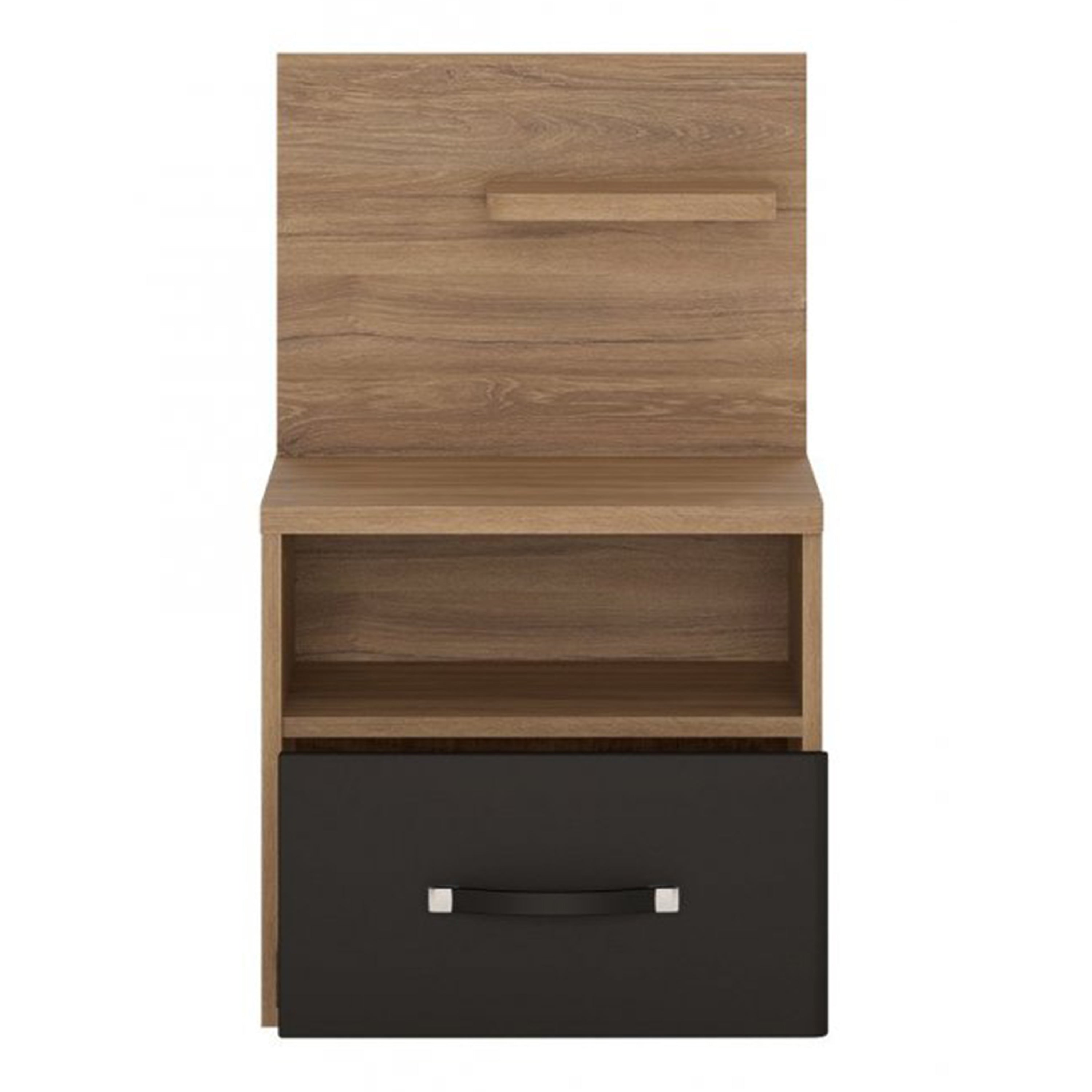 Monaco 1 Drawer Bedside with Open Shelf – FTG, view 2