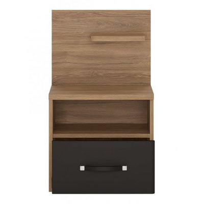 Monaco 1 Drawer Bedside with Open Shelf – FTG, view 2