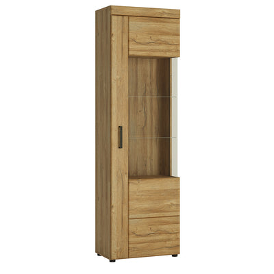 Cortina Tall Glazed Display Cabinet (RH) in Grandson Oak – FTG
