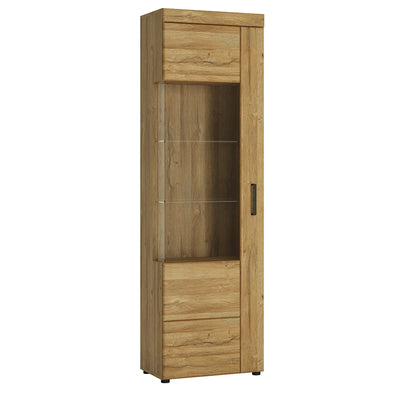 Cortina Tall Glazed Display Cabinet (LH) in Grandson Oak – FTG