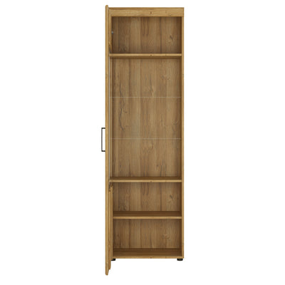 Cortina Tall Glazed Display Cabinet (LH) in Grandson Oak – FTG, view 2
