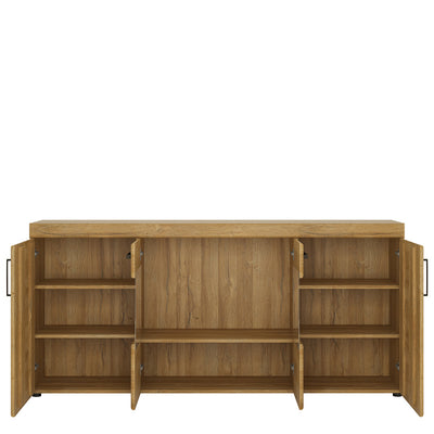 Cortina 4 Door Wide Glazed Sideboard in Grandson Oak – FTG, view 2