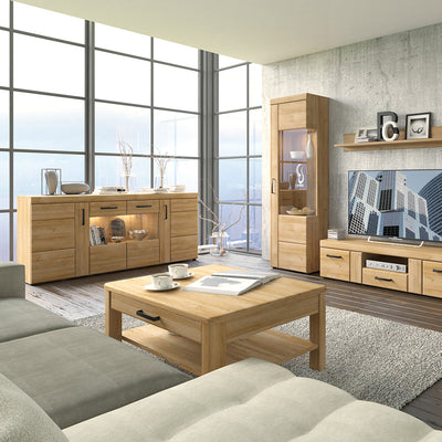 Cortina 4 Door Wide Glazed Sideboard in Grandson Oak – FTG, view 3