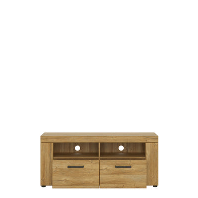 Cortina 2 Drawer TV Cabinet in Grandson Oak – FTG, view 2