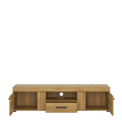 Cortina 2 Door 1 Drawer Wide TV Cabinet in Grandson Oak – FTG, view 2