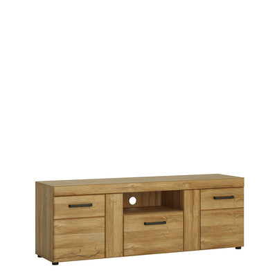 Cortina 2 Door 1 Drawer Tall TV Cabinet in Grandson Oak – FTG