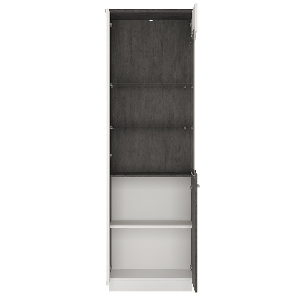 Zingaro Tall Glazed Display Cabinet (RH) – FTG, view 2