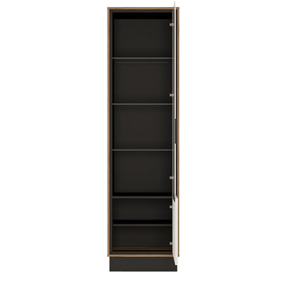 Brolo Tall Glazed Display Cabinet (RH) With the Walnut and Dark Panel Finish – FTG, view 2
