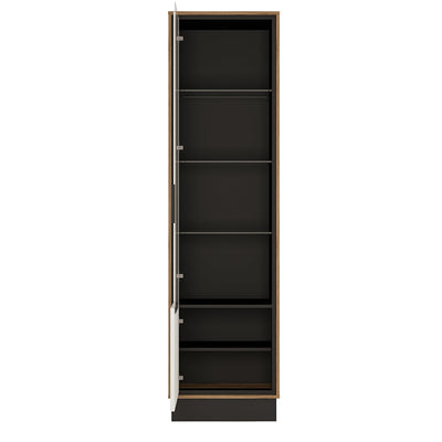 Brolo Tall Glazed Display Cabinet (LH) With the Walnut and Dark Panel Finish – FTG, view 2