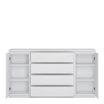 Fribo 2 Door 4 Drawer Wide Sideboard in White – FTG, view 2
