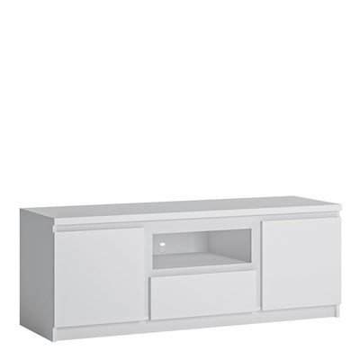 Fribo 2 Door 1 Drawer 136cm Wide TV Cabinet in White – FTG