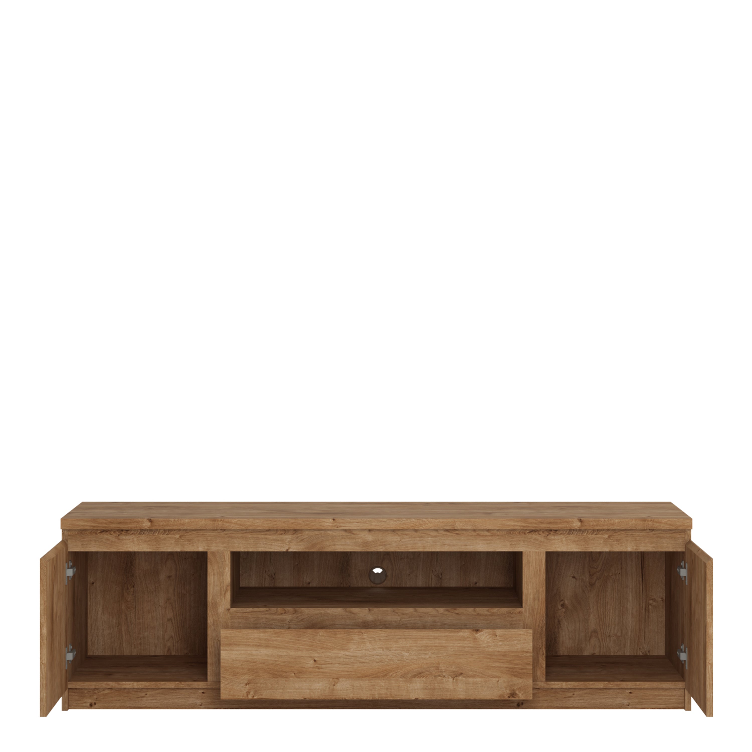 Fribo 2 Door 1 Drawer 166cm Wide TV Cabinet in Oak – FTG, view 2