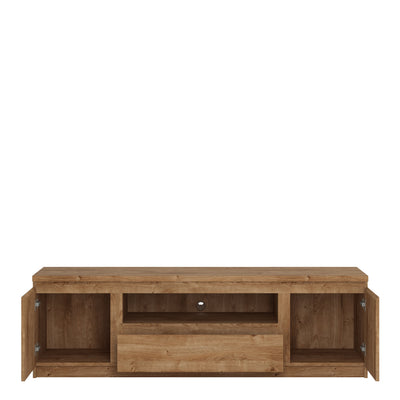 Fribo 2 Door 1 Drawer 166cm Wide TV Cabinet in Oak – FTG, view 2