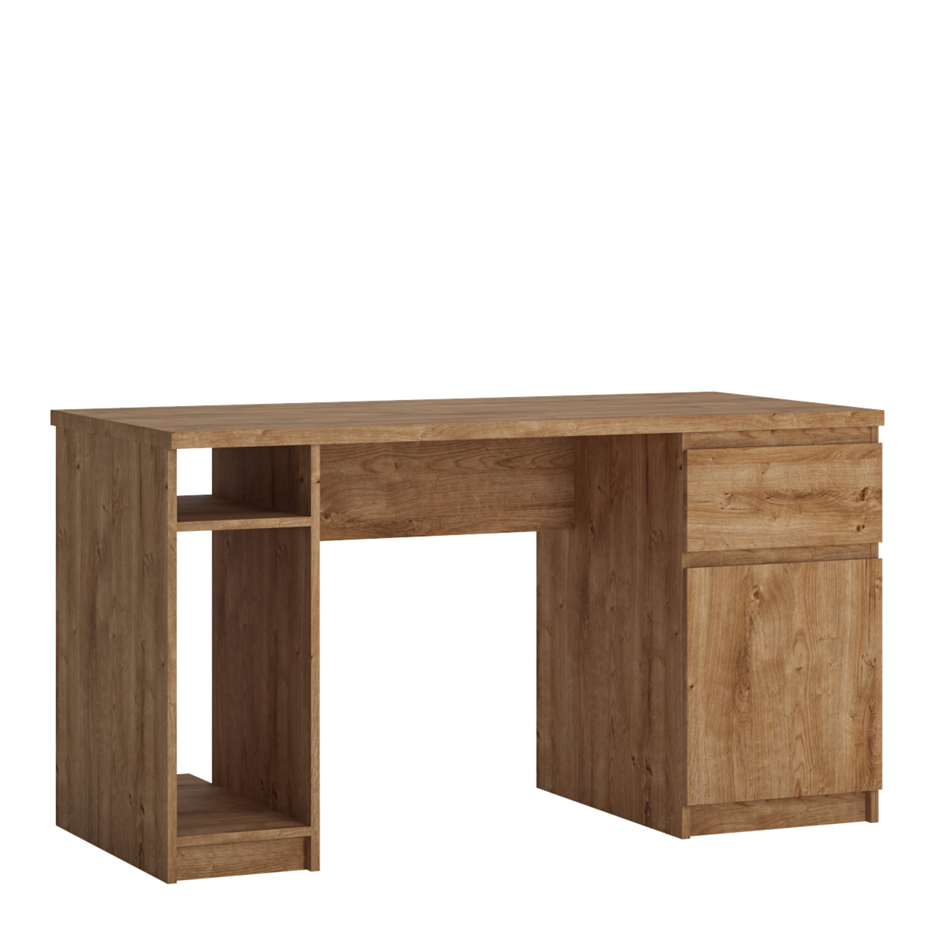 Fribo 1 Door 1 Drawer Twin Pedestal Desk in Oak – FTG