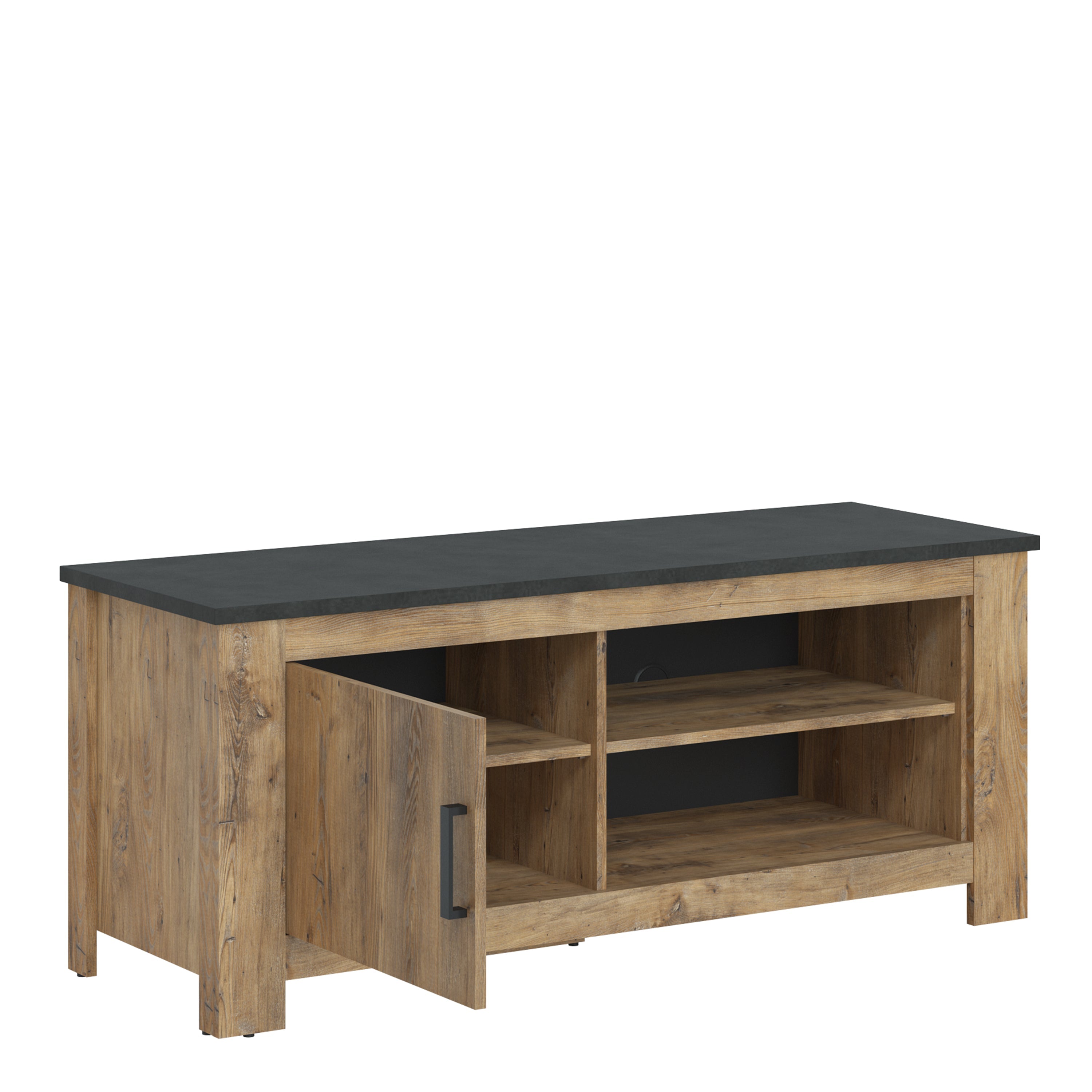 Rapallo 1 Door 138 cm TV Cabinet in Chestnut and Matera Grey – FTG, view 2