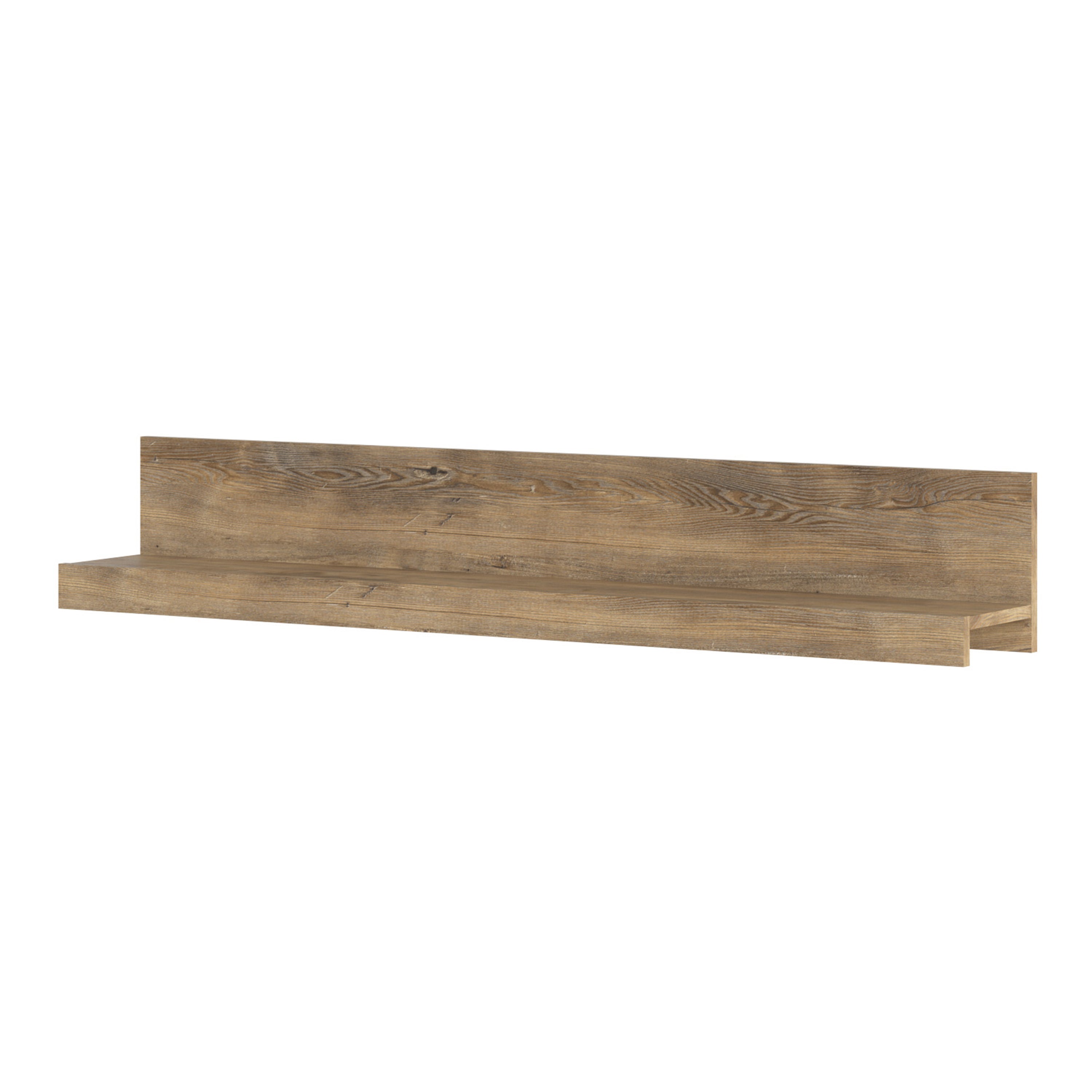 Rapallo 135cm Wide Wall Shelf in Chestnut and Matera Grey – FTG, view 2