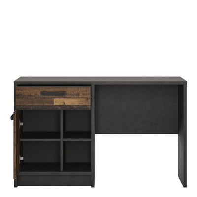 Brooklyn Desk with 1 Door and 1 Drawer in Walnut and Dark Matera Grey – FTG, view 2