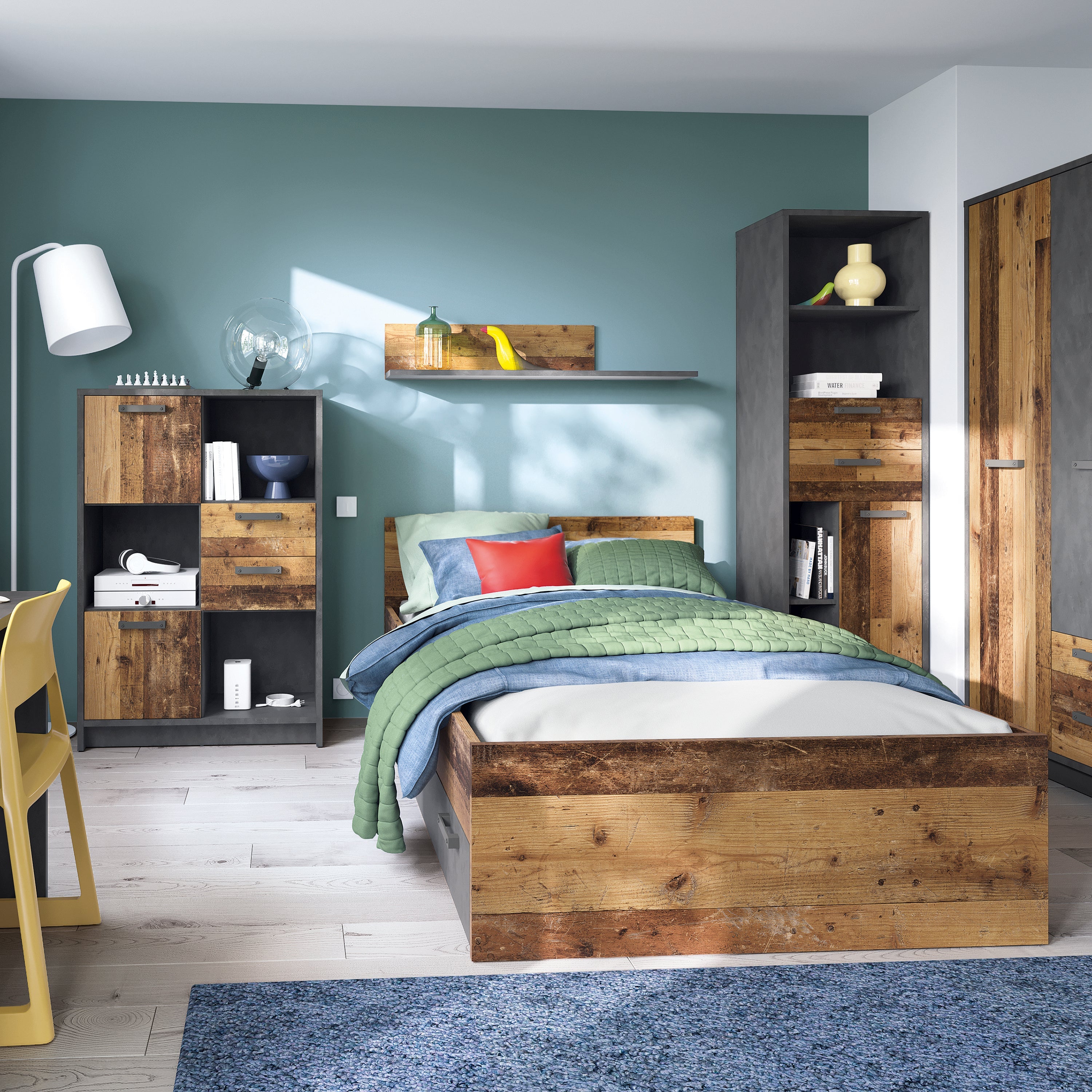Brooklyn Shelf in Walnut and Dark Matera Grey – FTG, view 3