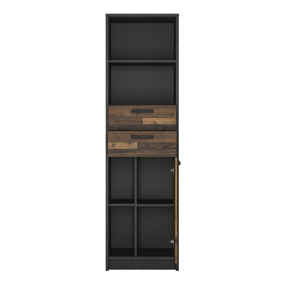 Brooklyn Bookcase in Walnut and Dark Matera Grey – FTG, view 2