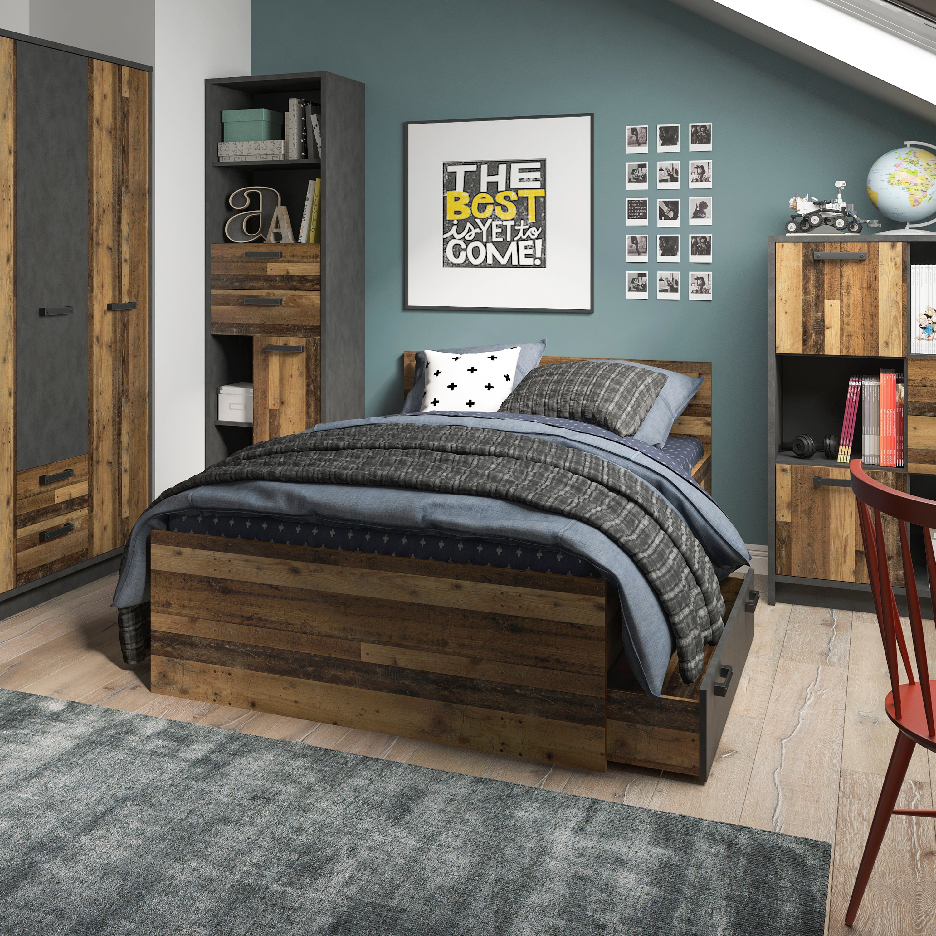 Brooklyn Underbed Drawer in Walnut and Dark Matera Grey – FTG, view 4
