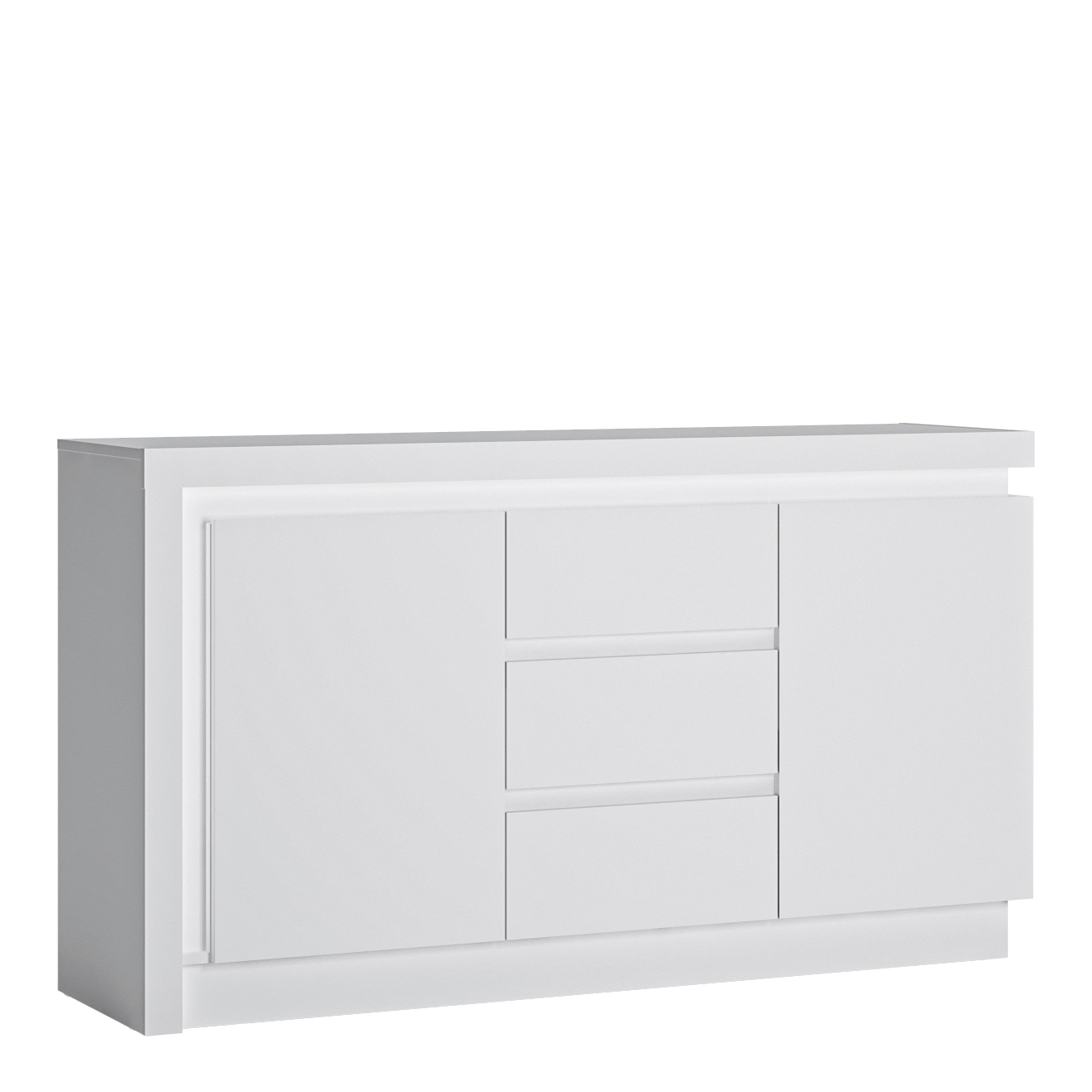 Lyon 2 Door 3 Drawer Sideboard (including LED lighting) in White and High Gloss – FTG
