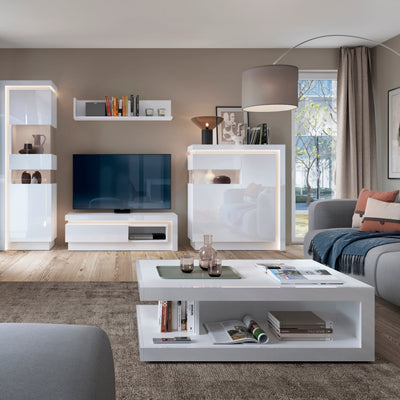 Lyon Designer Coffee Table in White and High Gloss – FTG, view 3