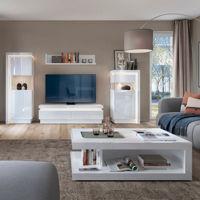 Lyon Designer Coffee Table in White and High Gloss – FTG, view 4