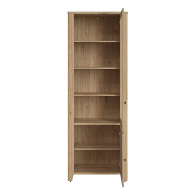 Cestino 2 Door Display Cabinet in Jackson Hickory Oak and Rattan Effect – FTG, view 3