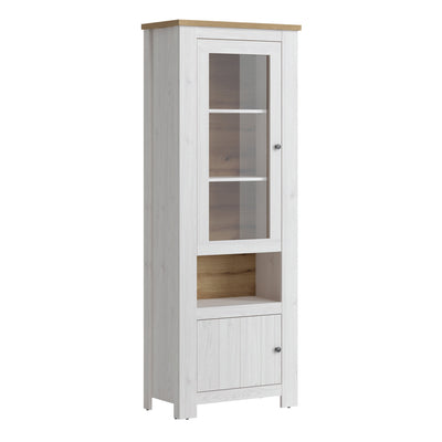 Celesto 2 Door Display Cabinet in White and Oak – FTG