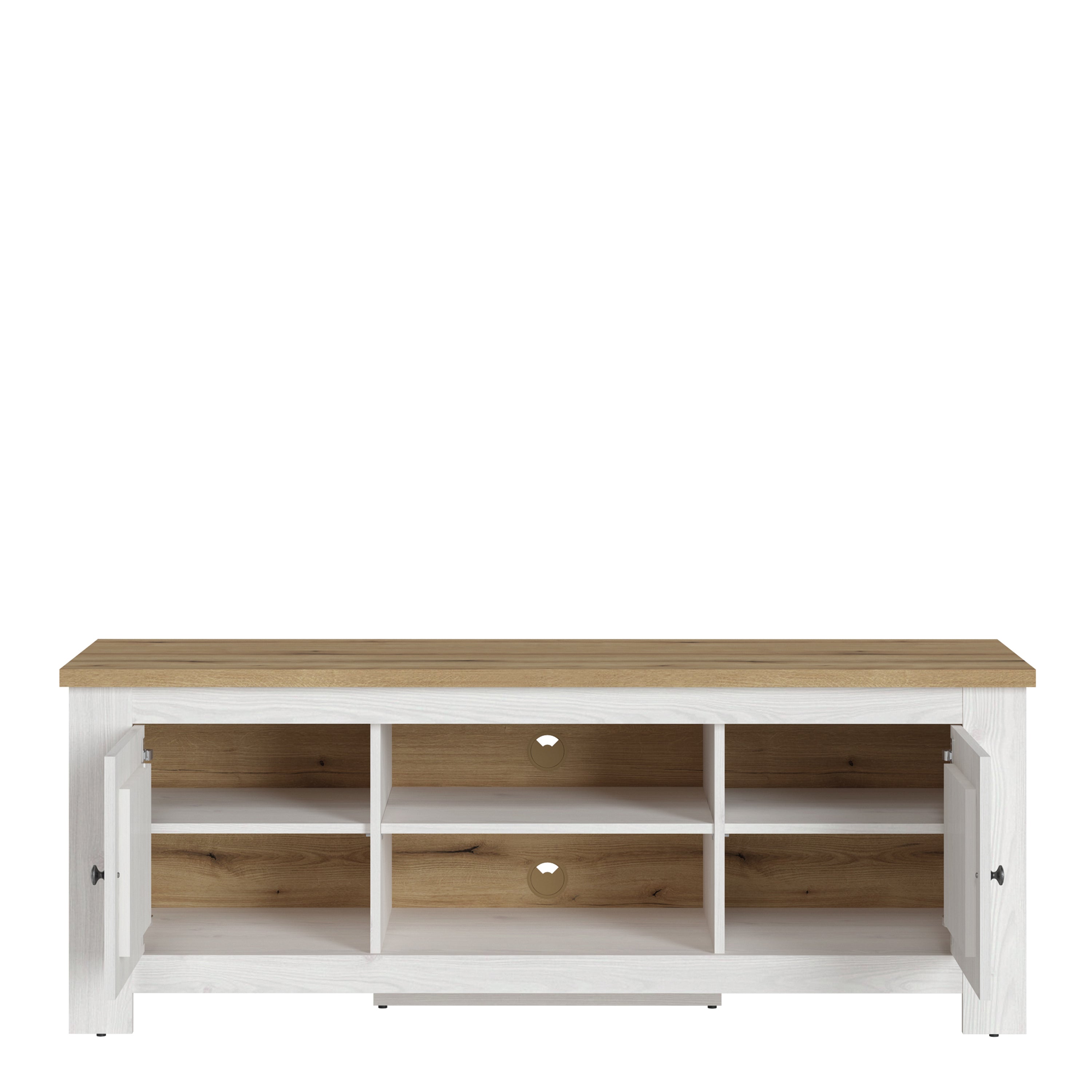 Celesto 2 Door TV Unit in White and Oak (154cm) – FTG, view 2