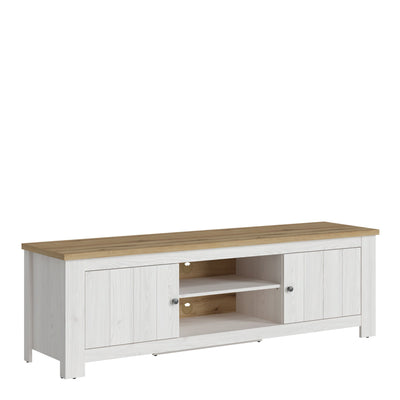 Celesto 2 Door Wide TV Unit in White and Oak (189cm) – FTG