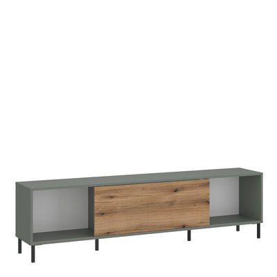 Darwin TV Cabinet 1 Door 50cm High in Green/Oak – FTG