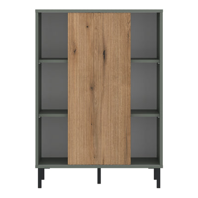 Darwin Sideboard 1 Door in Green/Oak – FTG, view 2