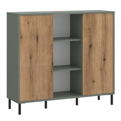 Darwin Sideboard 2 Door in Green/Oak – FTG
