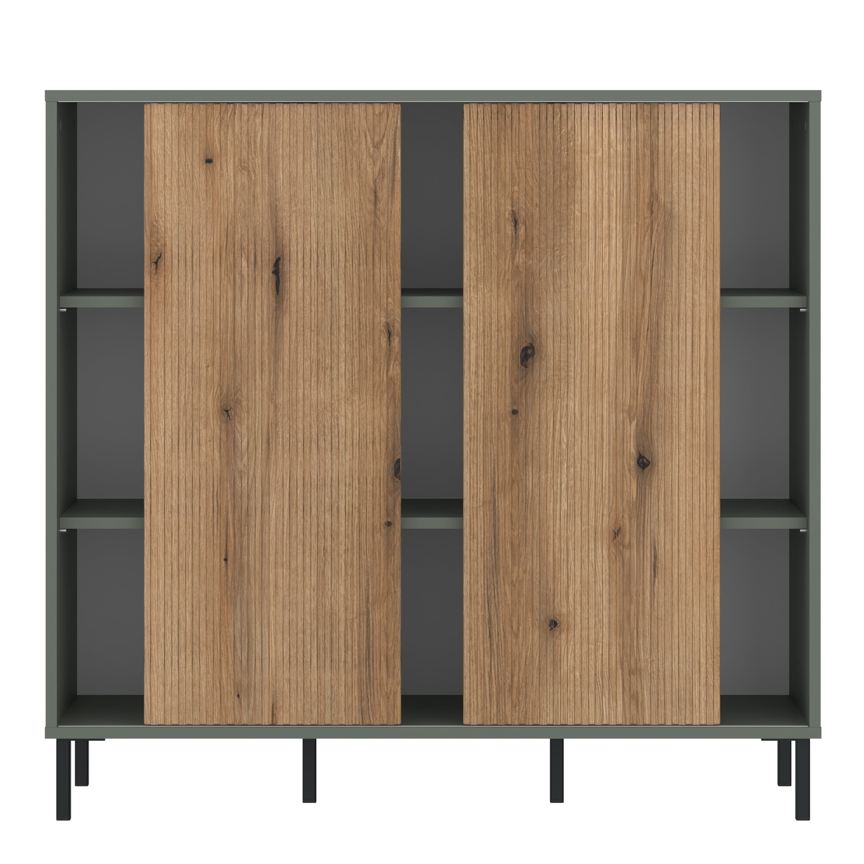 Darwin Sideboard 2 Door in Green/Oak – FTG, view 2