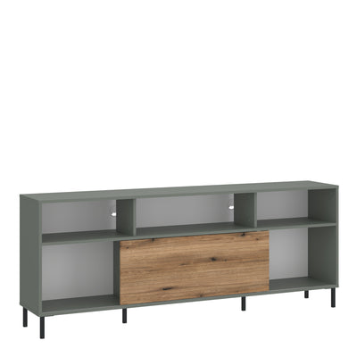 Darwin TV Cabinet 1 Door 73cm High in Green/Oak – FTG