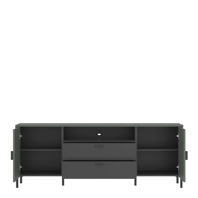 Arundel TV Cabinet 2 Door 2 Drawer 173cm wide 65cm High in Green/Grey – FTG, view 2