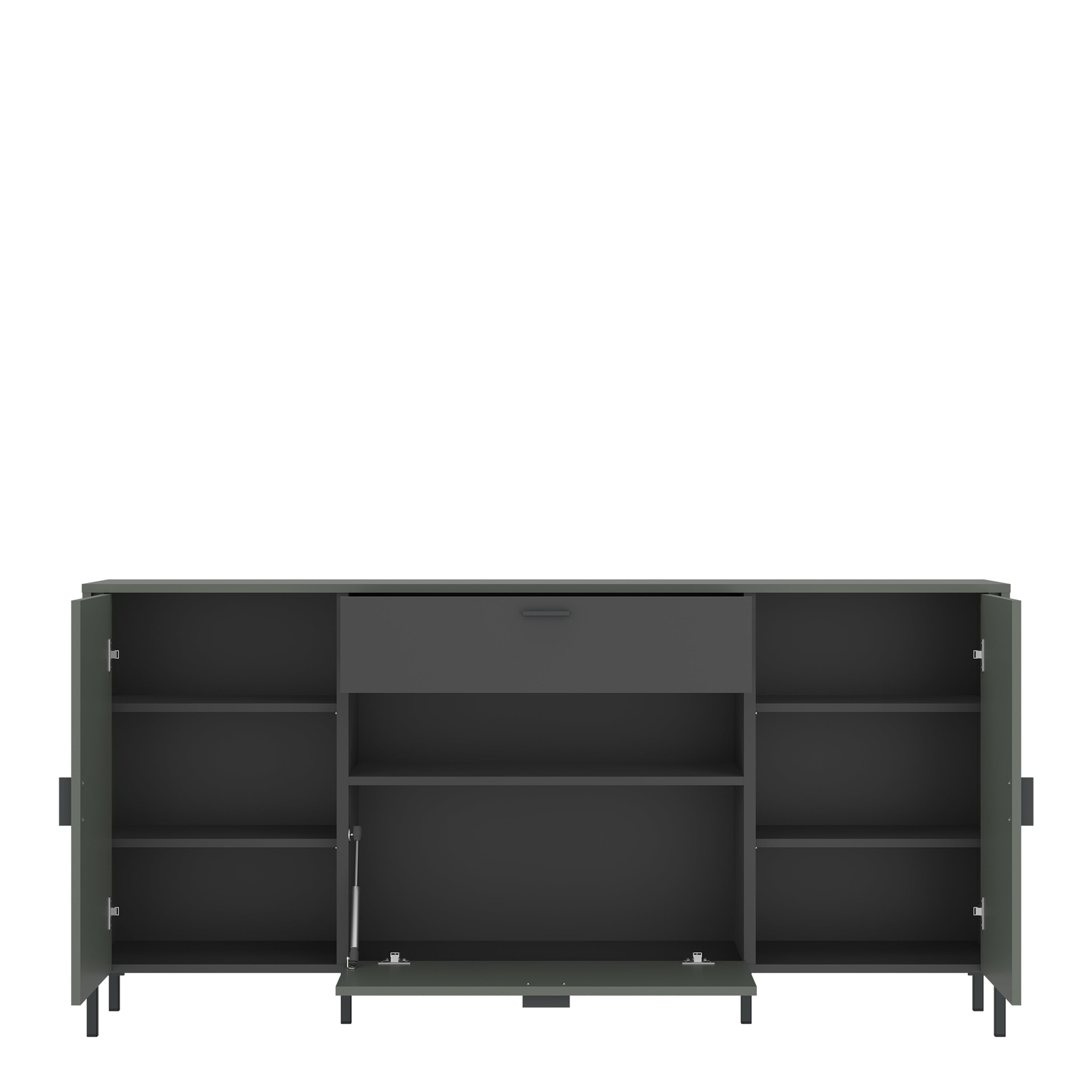 Arundel Sideboard 2 Door 1 Flap 1 Drawer in Green/Grey – FTG, view 2